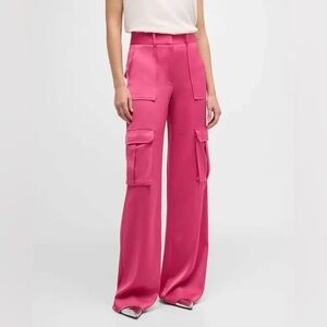 Veronica Beard Saul Cargo Pants in Hibiscus NEW